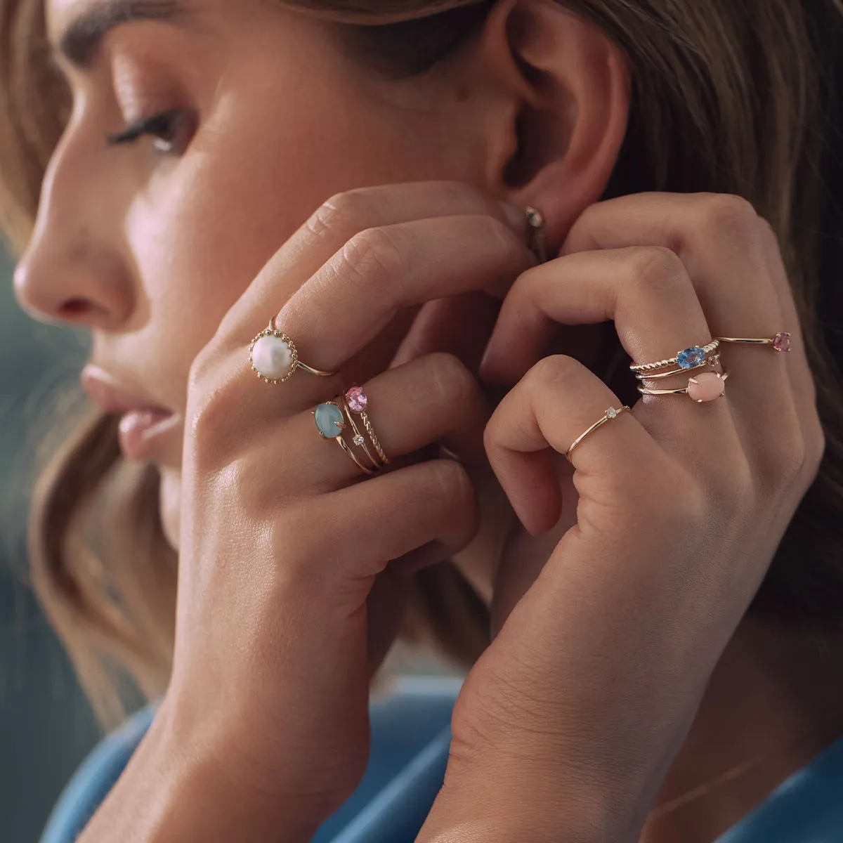 Dome 10K Gold Ring w. Pearl