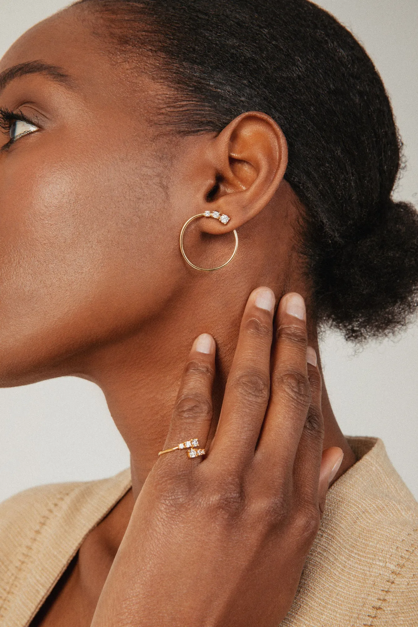 Double Degrade 18K Rose Gold Ring w. Lab-Grown Diamonds