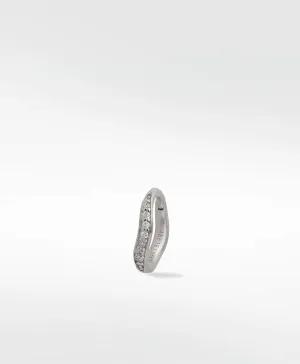 Dune Medium Brushed 14K Whitegold Earring w. Lab-Grown Diamonds