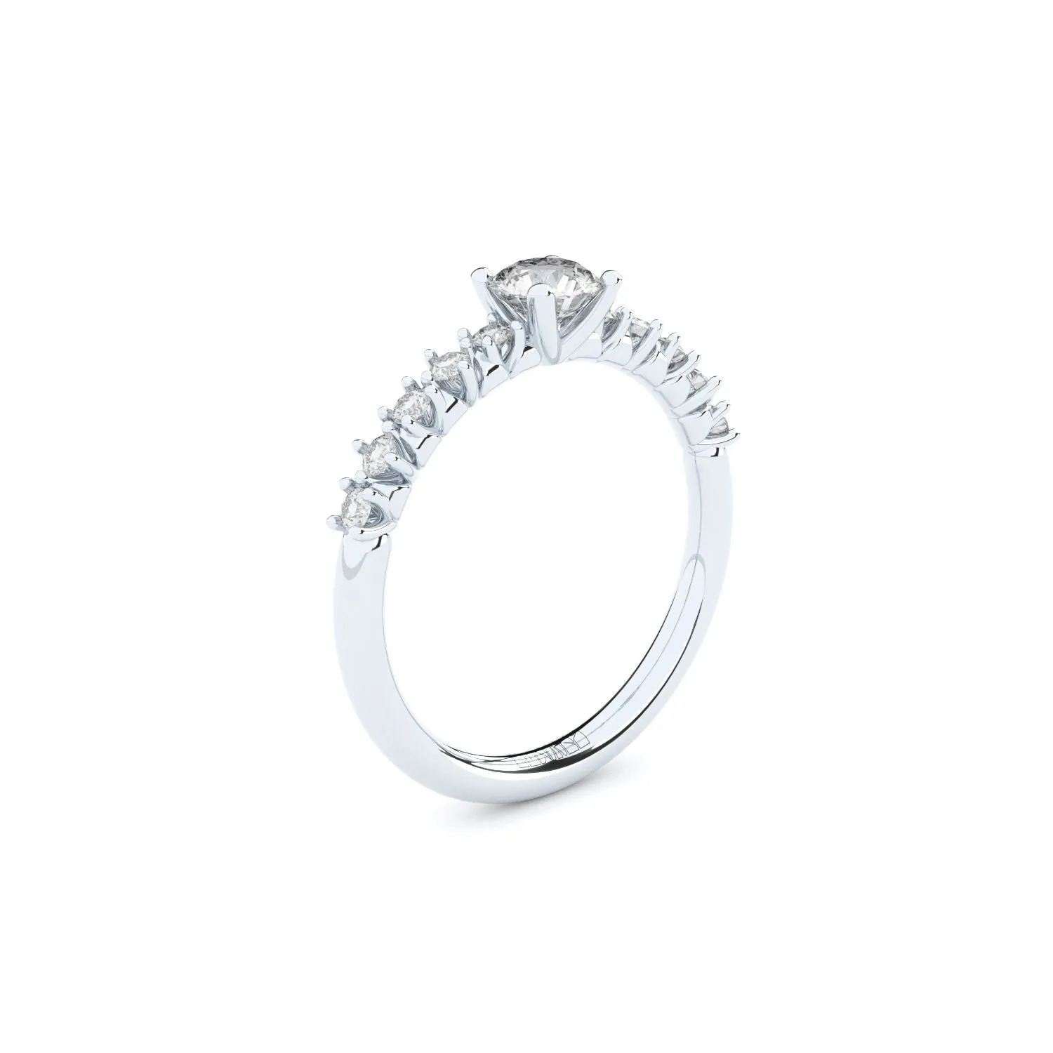 Duo  Engagement 14K Whitegold Ring w. Lab-Grown Diamonds