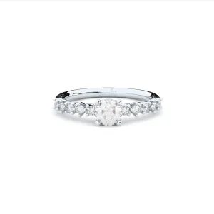 Duo  Engagement 14K Whitegold Ring w. Lab-Grown Diamonds