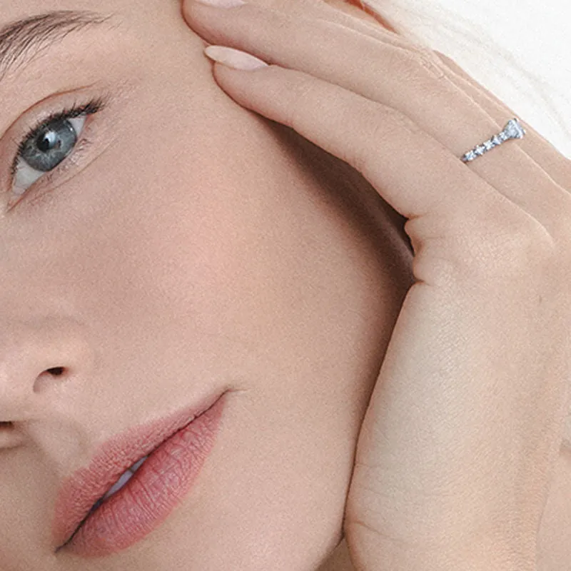 Duo  Engagement 14K Whitegold Ring w. Lab-Grown Diamonds
