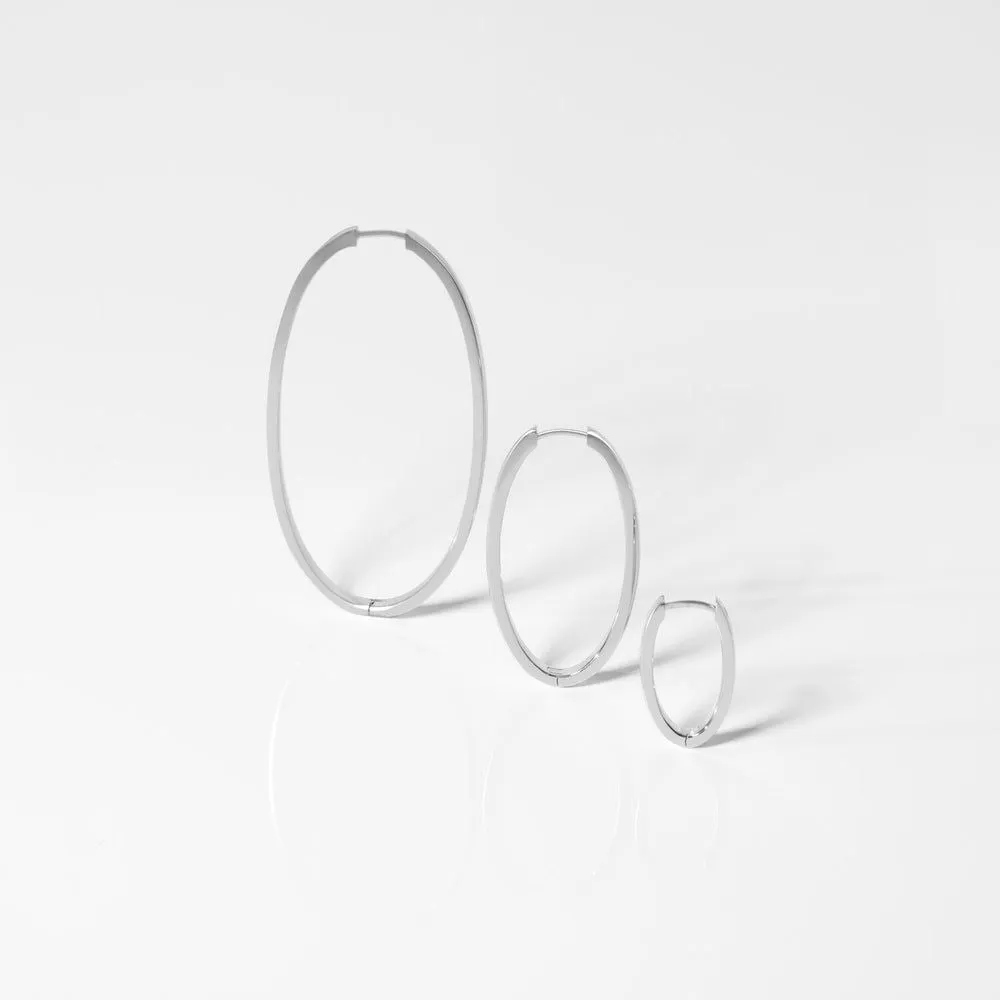 Ellisse Pianura Piccolo Silver Hoops