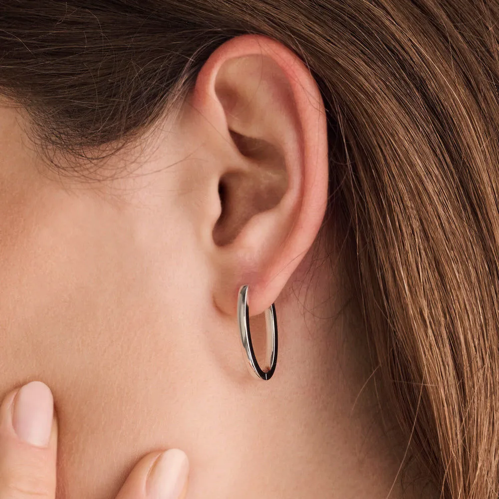 Ellisse Pianura Piccolo Silver Hoops