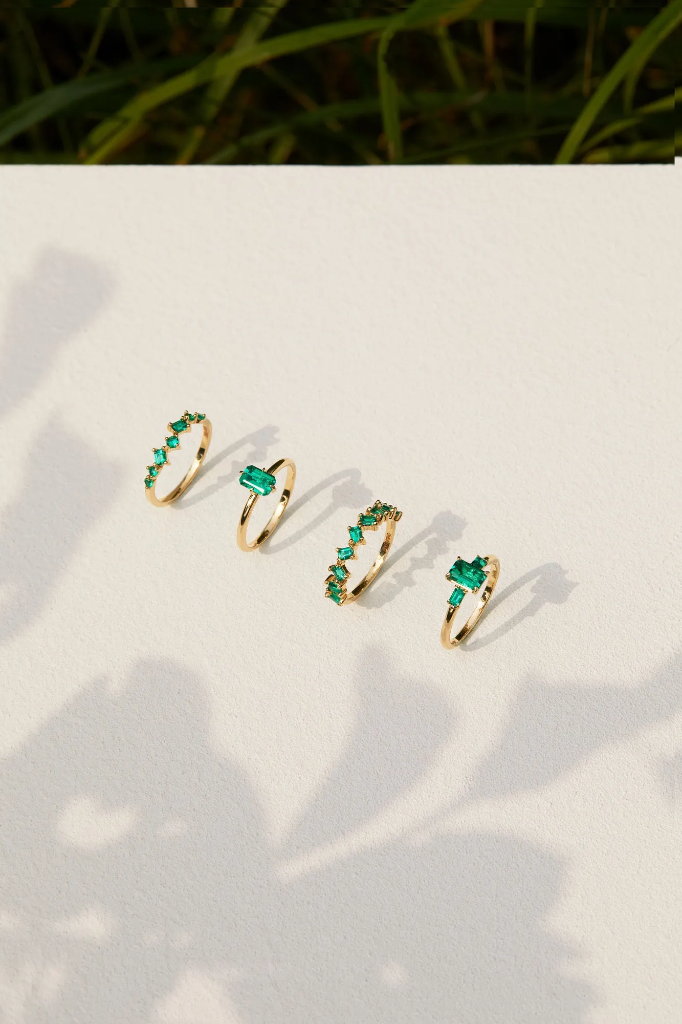 Emerald Solitaire 14K Gold Ring