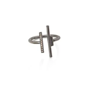 Empire Rhodium Silver Ring w. Zirconia