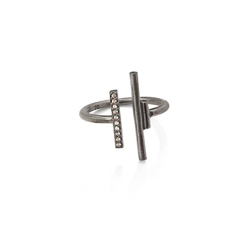 Empire Rhodium Silver Ring w. Zirconia