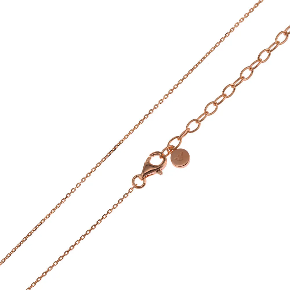 Emporio Armani Rose Gold Plated Sterling Silver Key Basics CZ Pendant On Chain Shiels