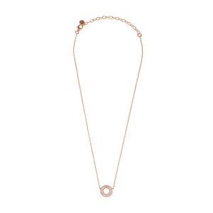 Emporio Armani Rose Gold Plated Sterling Silver Key Basics CZ Pendant On Chain Shiels