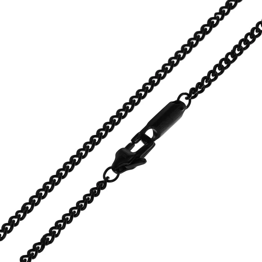 Emporio Armani Silver And Black Pendant On Chain Shiels