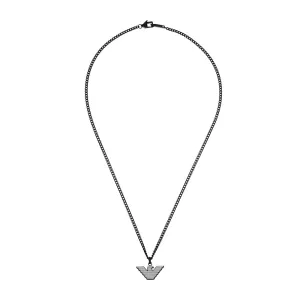 Emporio Armani Silver And Black Pendant On Chain Shiels