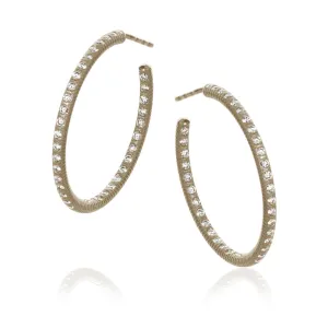 Esme Galaxy Large 18K Whitegold Hoops w. Diamonds