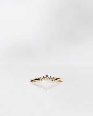 Five Diamond Triangle 18K Gold, Whitegold or Rosegold Ring w. Diamonds