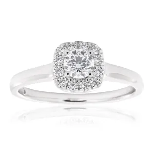 Flawless 18ct White Gold Ring with 1/2 carat Diamond Shiels