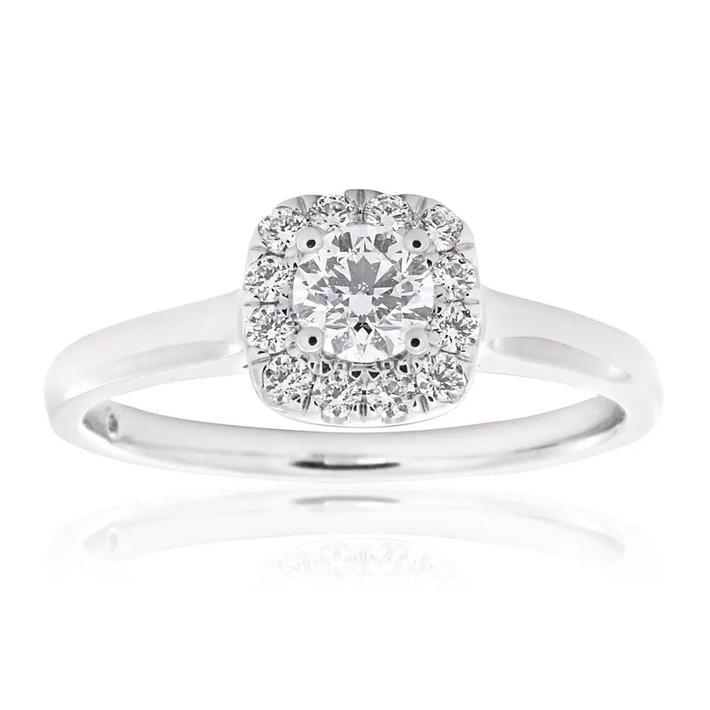 Flawless 18ct White Gold Ring with 1/2 carat Diamond Shiels