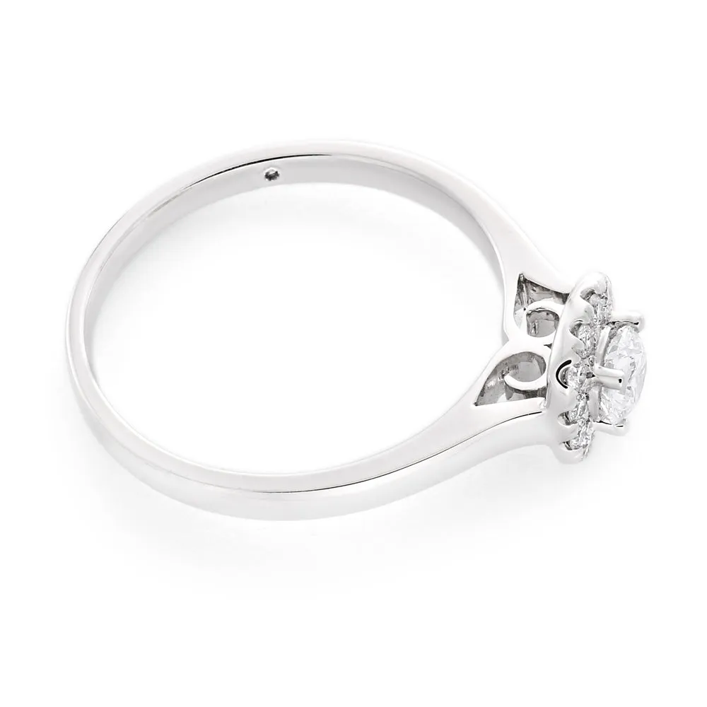 Flawless 18ct White Gold Ring with 1/2 carat Diamond Shiels