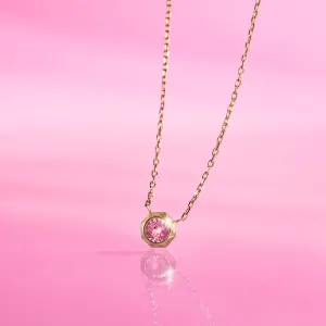 Fossil Barbie Special Edition Gold Plated Stainless Steel Pink Crystal Pendant On Chain Shiels