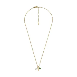 Fossil Yellow Gold Plated Stainless Steel Sadie Pendant with Chain Shiels