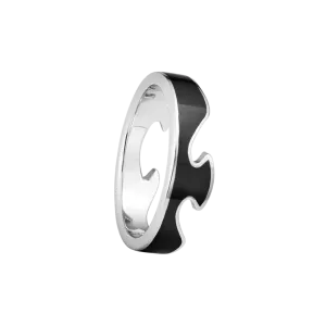 Georg Jensen Fusion 18ct White Gold Black Lacquer End Ring