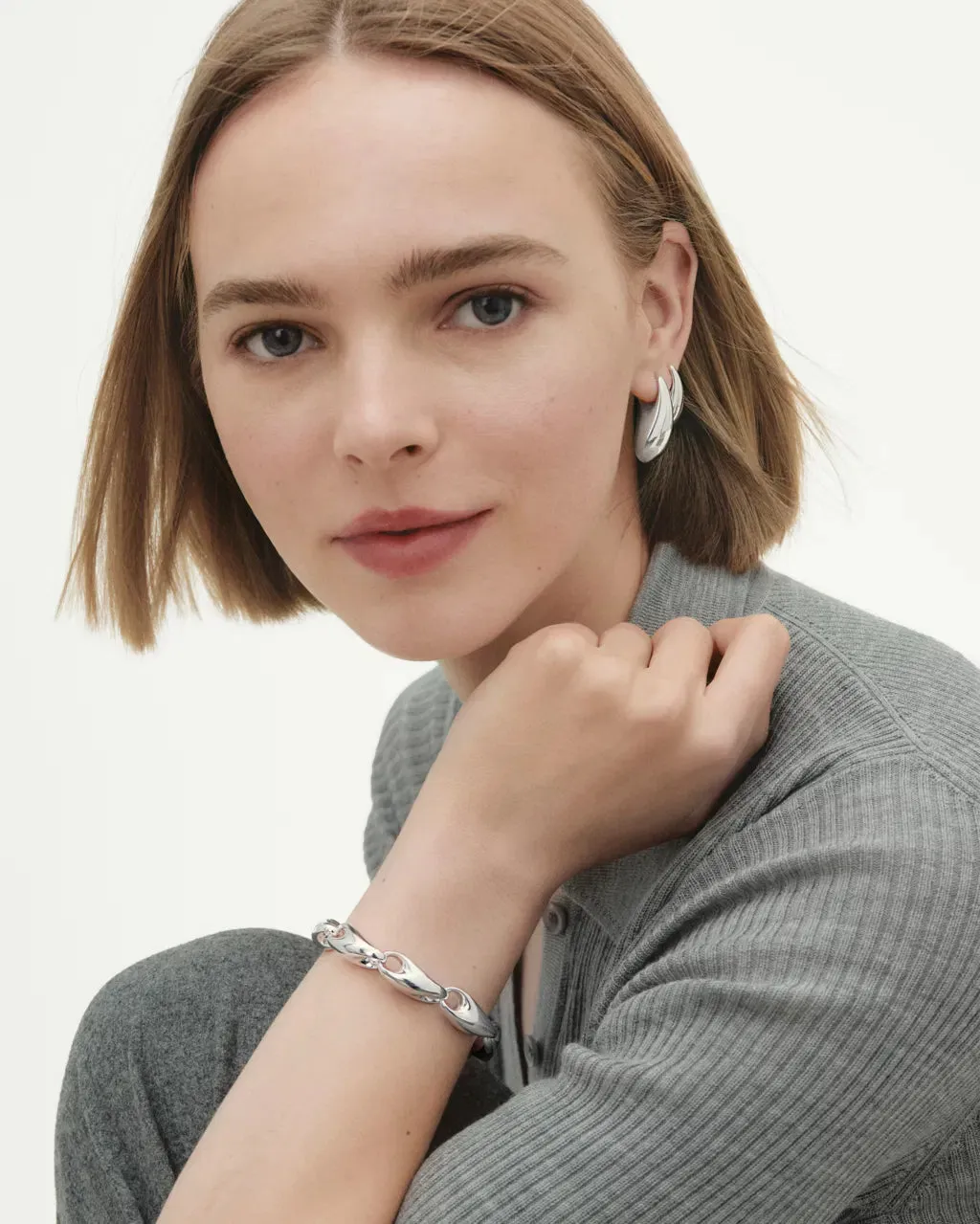 Georg Jensen Reflect Sterling Silver Small Earrings Pair