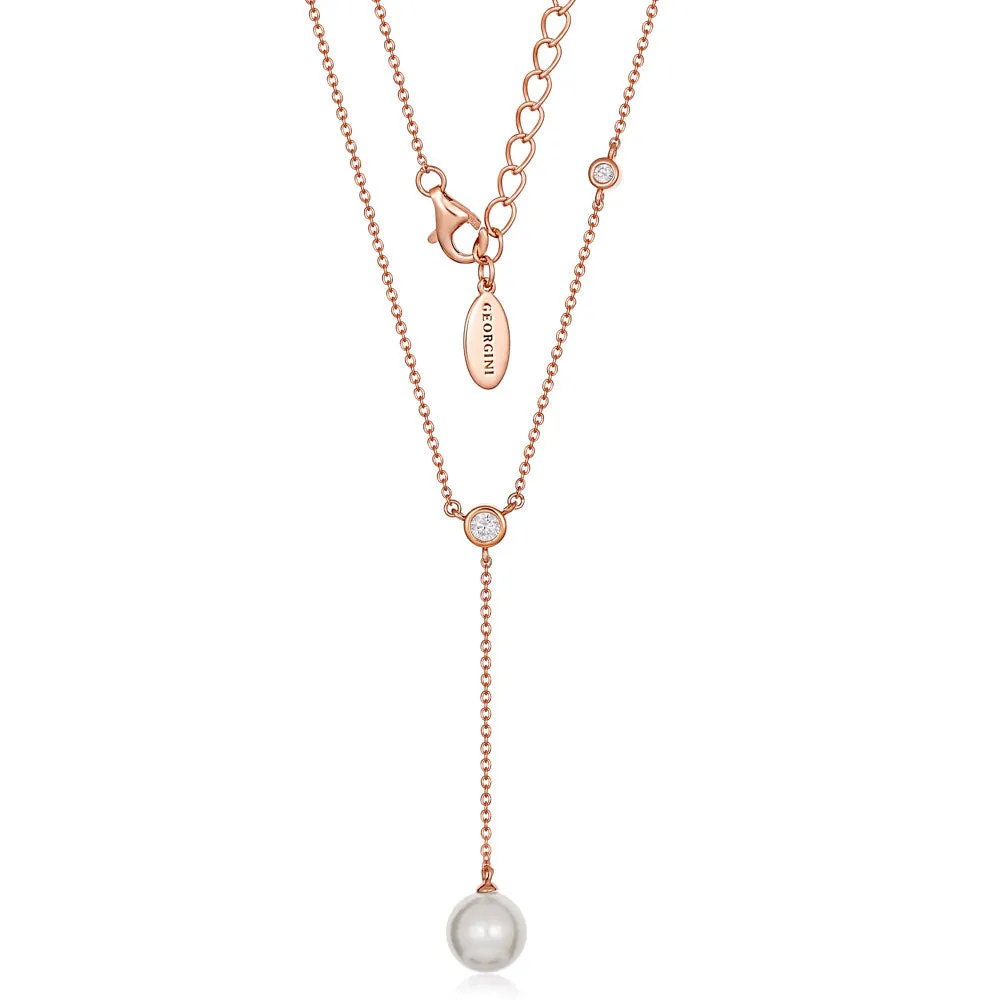 Georgini Heirloom Rose Gold Plated Sterling Silver Pearl Treasured Pendant On Chain Shiels