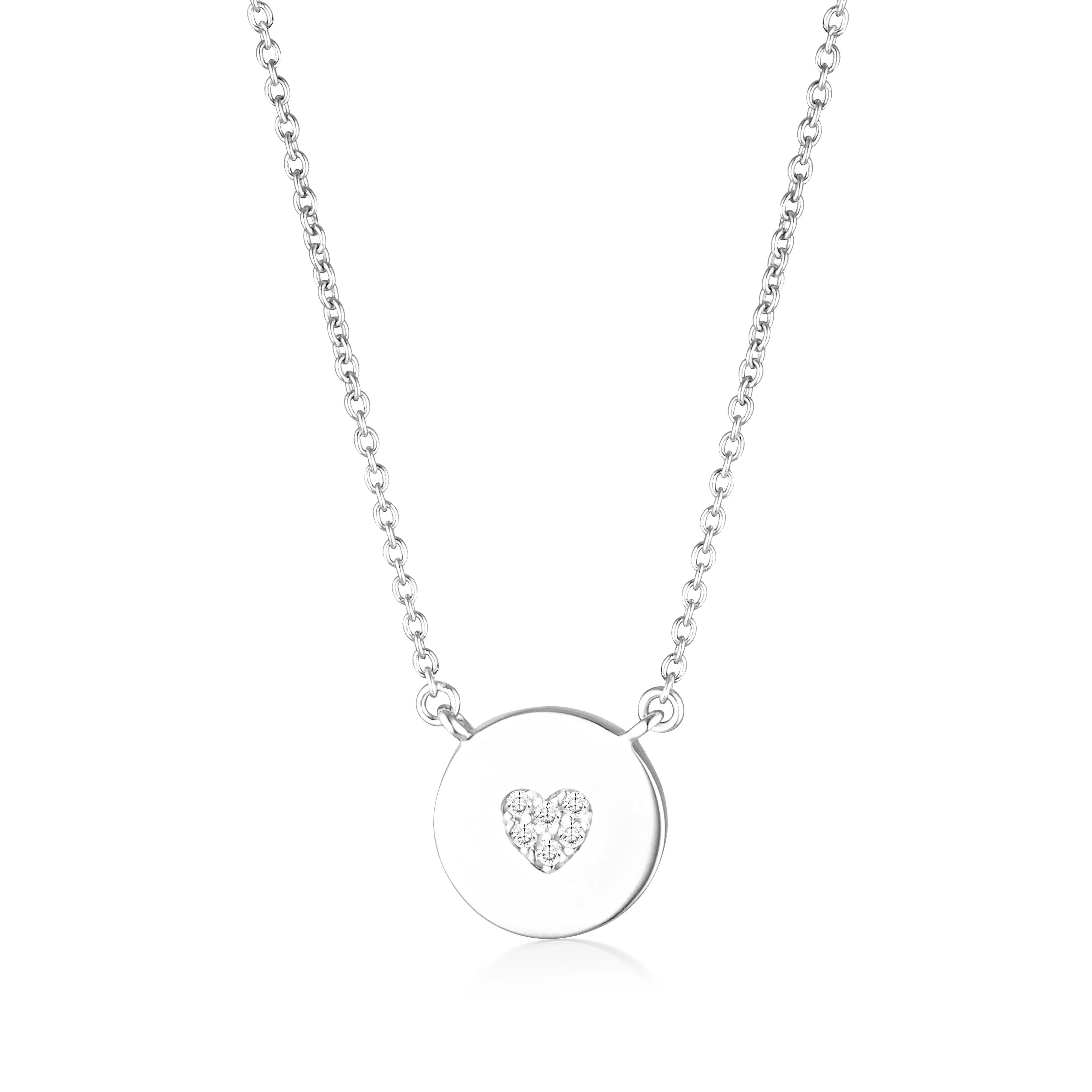 Georgini Rock Star Sterling Silver Heart Disc Pendant On Chain Shiels