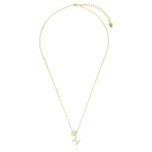 Georgini Sterling Silver Gold Plated Luxury Letters H Pendant On Chain Shiels