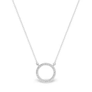 Georgini Sterling Silver Zirconia Circle Pendant with Chain Shiels