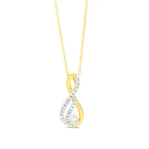 Gold Plated Sterling Silver 1/5 Carat Diamond Infinity Pendant on 46cm Chain Shiels