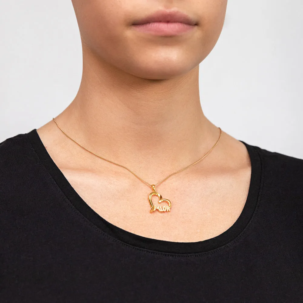 Gold Plated Sterling Silver Mum On Open Heart With Cubic Zirconia Pendant Shiels