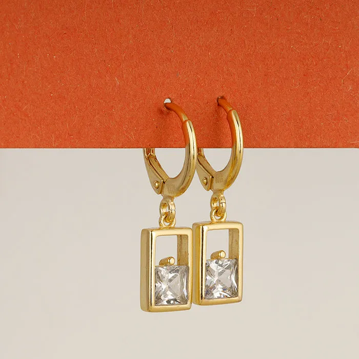 Golden Bask in Glory Hoop Danglers Giva