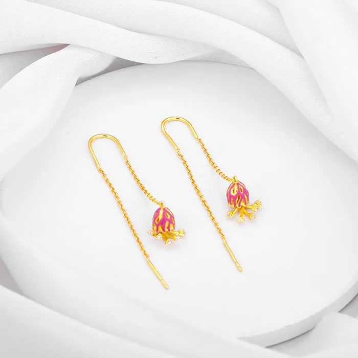 Golden Brahma Kamal Bud Earrings Giva