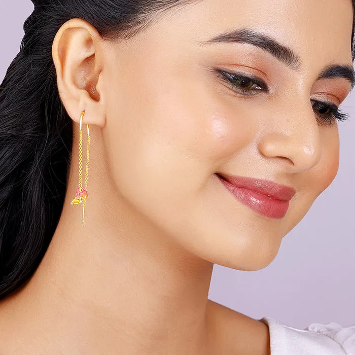 Golden Brahma Kamal Bud Earrings Giva