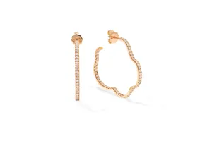 Golden Cloud 18K Rosegold Hoops w. Diamonds