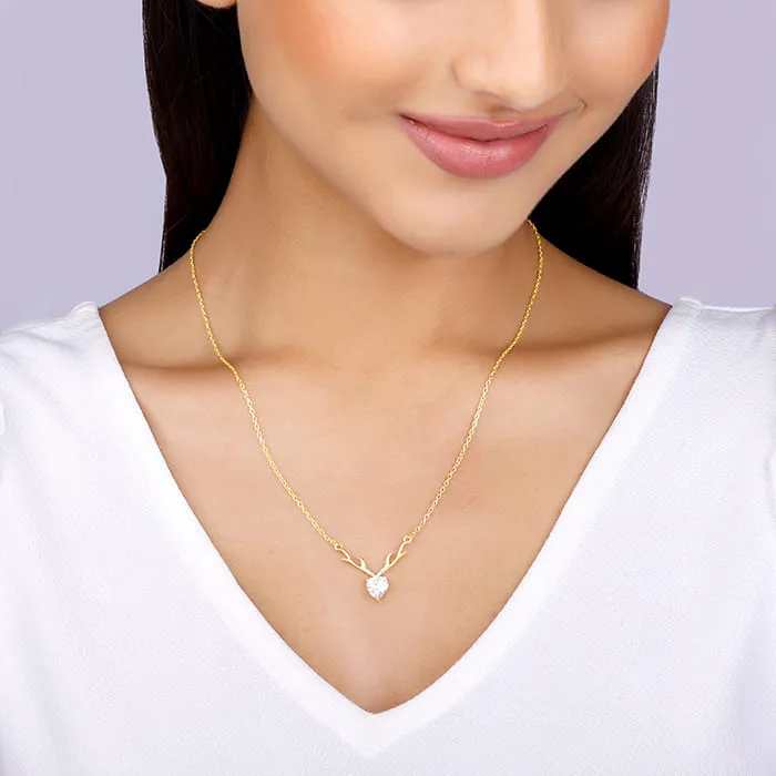Golden Deer Heart Necklace Giva