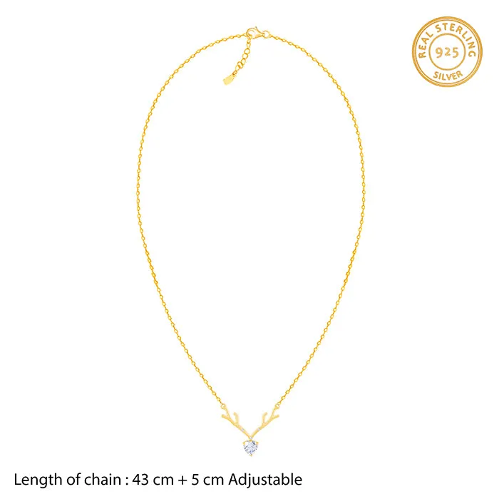 Golden Deer Heart Necklace Giva