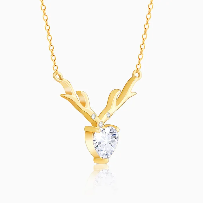 Golden Deer Heart Necklace Giva