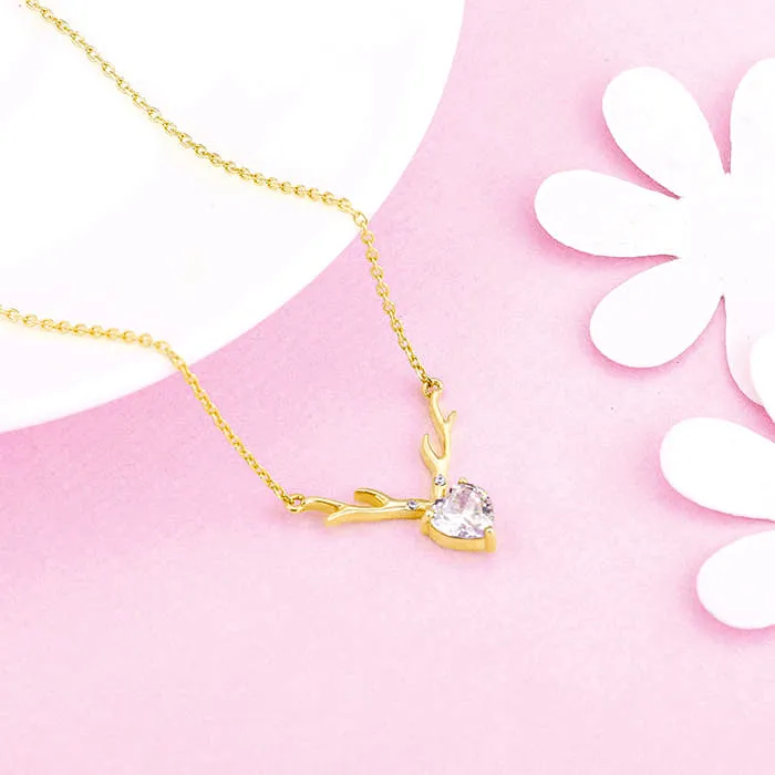 Golden Deer Heart Necklace Giva