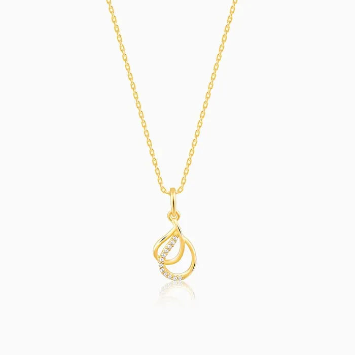Golden Dual Pear Pendant with Link Chain Giva