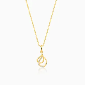 Golden Dual Pear Pendant with Link Chain Giva