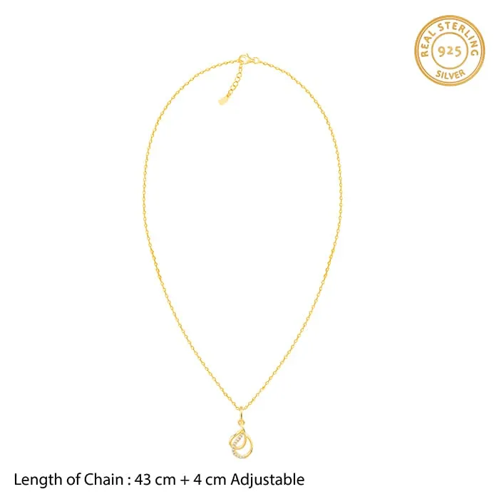 Golden Dual Pear Pendant with Link Chain Giva
