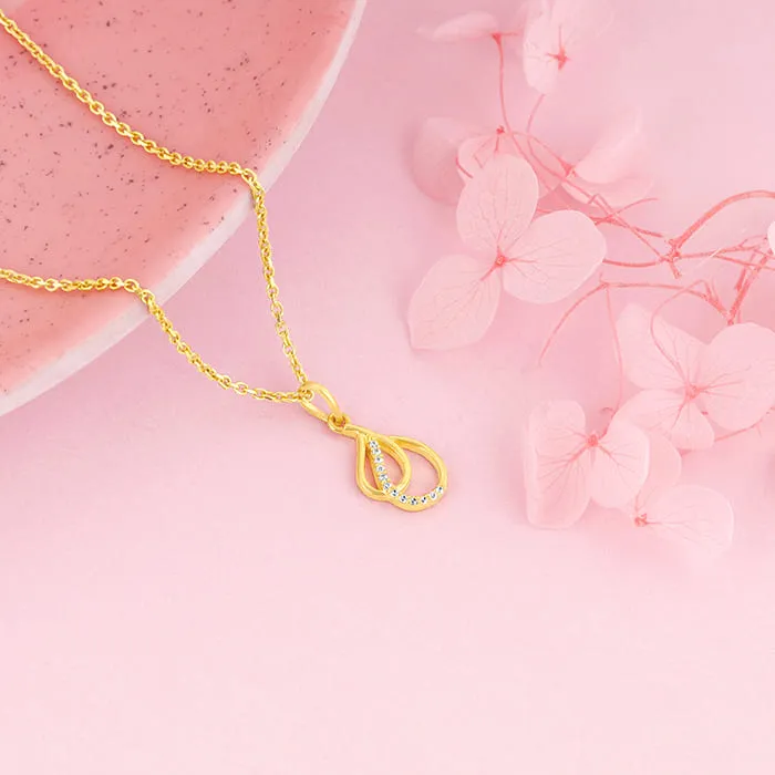 Golden Dual Pear Pendant with Link Chain Giva