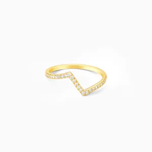 Golden Edgy Waves Ring Giva