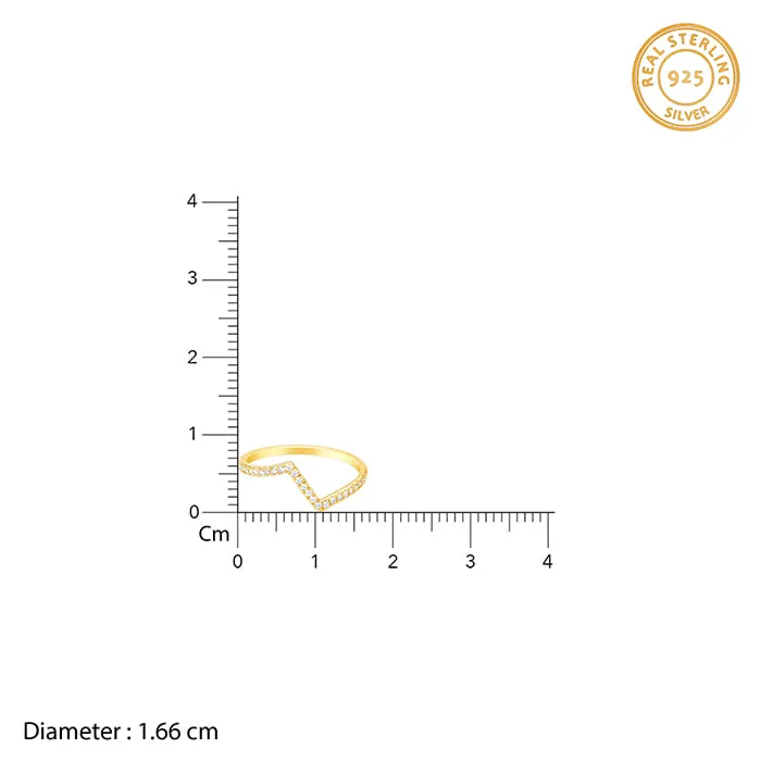 Golden Edgy Waves Ring Giva