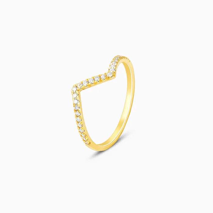 Golden Edgy Waves Ring Giva