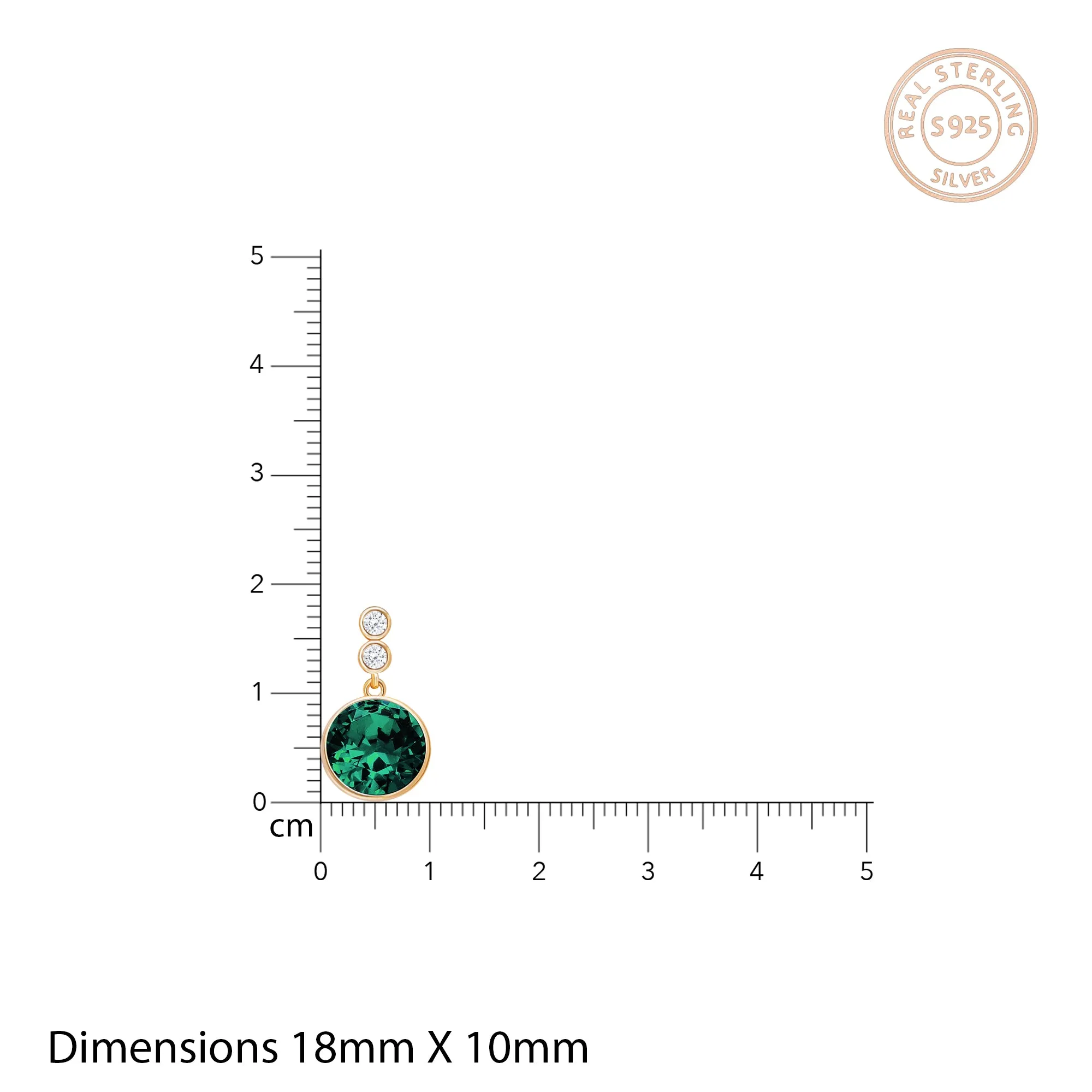 Golden Emerald Green Sphere Earrings Giva