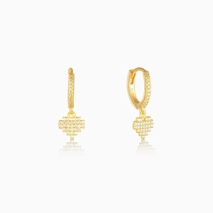 Golden Hanging Heart Hoop Earrings Giva