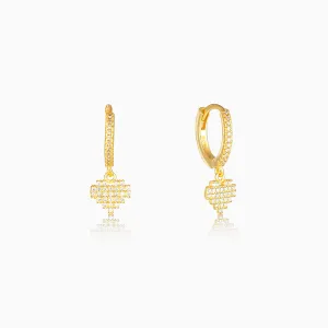 Golden Hanging Heart Hoop Earrings Giva