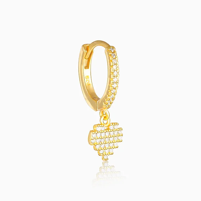 Golden Hanging Heart Hoop Earrings Giva
