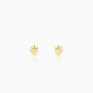 Golden Leaflet Stud Earrings Giva